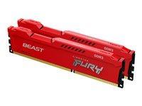Kingston FURY Beast - DDR3 - sats - 16 GB: 2 x 8 GB - DIMM 240-pin - 1600 MHz / PC3-12800 - CL10 - 1.5 V - ej buffrad - icke ECC - röd KF316C10BRK2/16