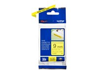 Brother TZe-S621 - Extrastark häftning - svart på gult - Rulle (0,9 cm x 8 m) 1 kassett(er) bandlaminat - för Brother P-Touch wide range of models. TZES621