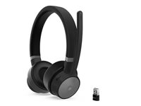 Lenovo Go - Headset - på örat - Bluetooth - trådlös, kabelansluten - aktiv brusradering - USB-C - åsksvart - Certifierad för Skype for Buisness, Certifierad för Microsoft-teams - för ThinkCentre M75t Gen 2; ThinkPad E14 Gen 3; T14s Gen 3; X1 Carbon Gen 11; X1 Yoga Gen 8 4XD1C99222