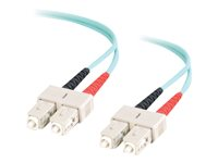 C2G SC-SC 10Gb 50/125 OM3 Duplex Multimode PVC Fiber Optic Cable (LSZH) - Nätverkskabel - SC-läge (multi-mode) (hane) till SC-läge (multi-mode) (hane) - 10 m - 10 m - fiberoptisk - duplex - 50/125 mikron - OM3 - halogenfri - havsblå 85518