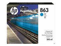HP 863 - 500 ml - cyan - original - PageWide XL - bläckpatron - för PageWide XL 3920 F9K40A